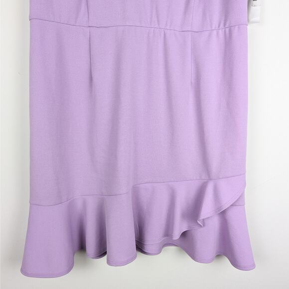 AQUA CURVE Lilac Flutter Sleeve Flounce Hem Mini Dress Size 2X NWT - Picture 4 of 8